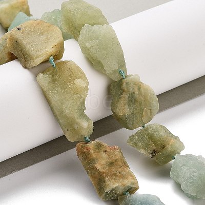 Raw Rough Natural Aquamarine Beads Strands G-K383-B01-01-1