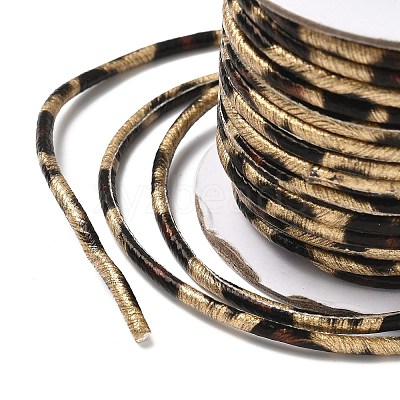 Leopard Printed Round Imitation Leather Cords LC-S020-01C-1