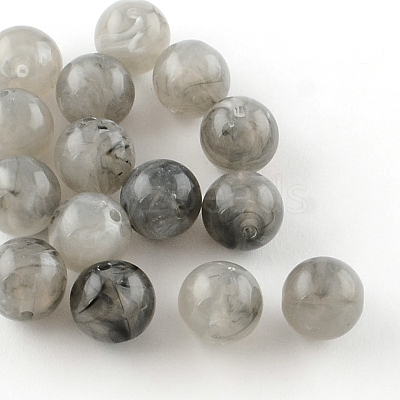 Round Imitation Gemstone Acrylic Beads OACR-R029-6mm-04-1