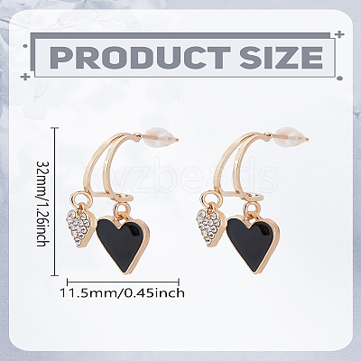 1 Pair Alloy Rhinestone Dangle Stud Earrings EJEW-LP0003-74C-1