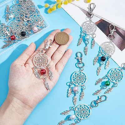12Pcs 6 Colors Zinc Alloy Big Pendants FIND-NB0002-37-1
