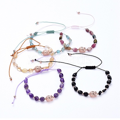 Adjustable Nylon Thread Braided Bead Bracelets BJEW-JB05291-1