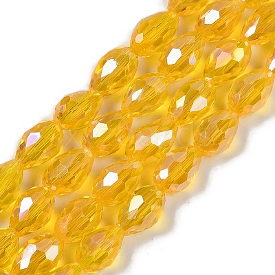 Transparent Electroplate Glass Beads Strands EGLA-N013-T10mm-B04-1