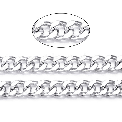 Aluminum Diamond Cut Faceted Curb Chains CHA-N003-20S-1