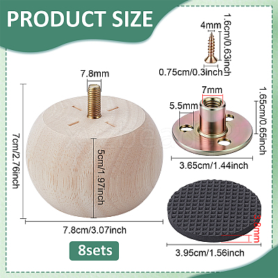 Wood Furniture Legs FIND-WH0139-966B-1