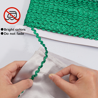3 Rolls Polyester Wavy Fringe Trim Ribbon OCOR-GF0004-46B-1