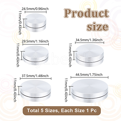 5Pcs 5 Style Aluminum Turntable Base Table Tray FIND-UN0007-22-1