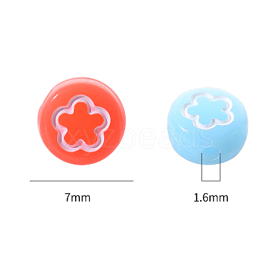 Opaque Acrylic Beads MACR-YW0001-18F-1