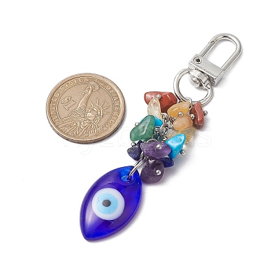 Blue Evil Eye Lampwork Pendant Decooration HJEW-JM01969-05-1