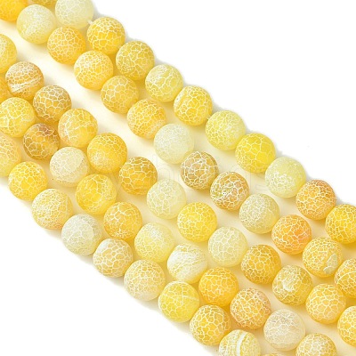 Natural Crackle Agate Beads Strands G-G055-8mm-6-1