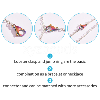 PVD Vacuum Plating 304 Stainless Steel Lobster Claw Clasps STAS-UN0005-15-1