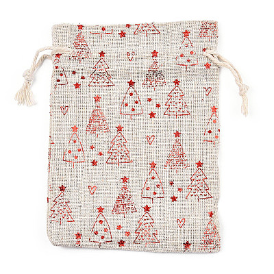 Christmas Theme Cotton Fabric Cloth Bag ABAG-H104-B02-1