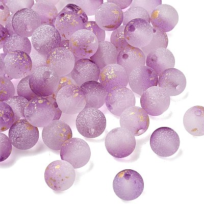 Frosted Transparent Glass Beads GLAA-A045-04E-1