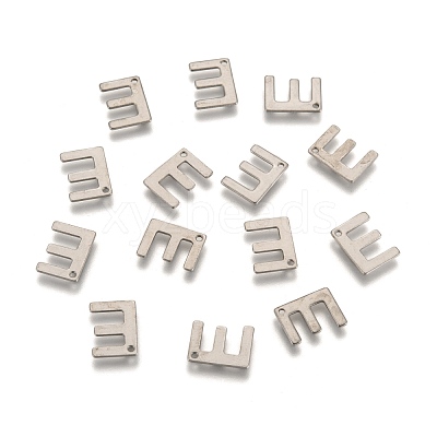 Tarnish Resistant 304 Stainless Steel Letter Charms STAS-O072-E-1