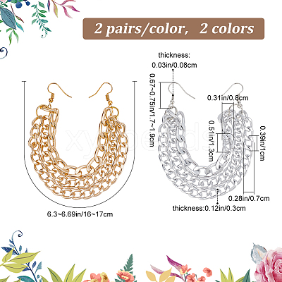 Aluminium 3-Strand Curb Link Chain Shoe Decoration Chain FIND-AB00009-1