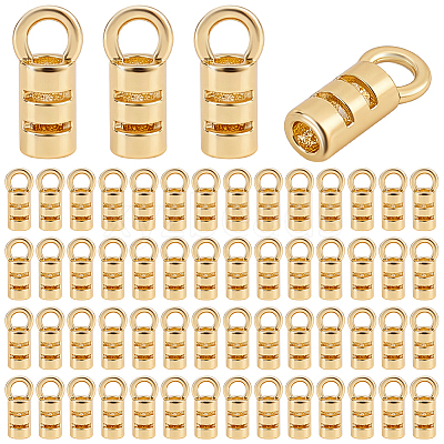 100Pcs Brass Cord Ends KK-ME0004-93-1