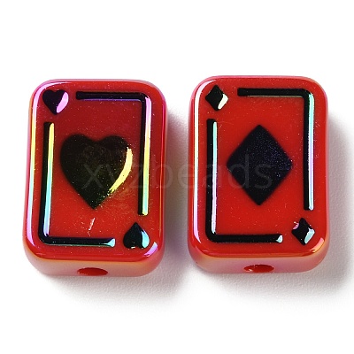 UV Plating Rainbow Iridescent Acrylic Enamel Beads SACR-G034-11E-1