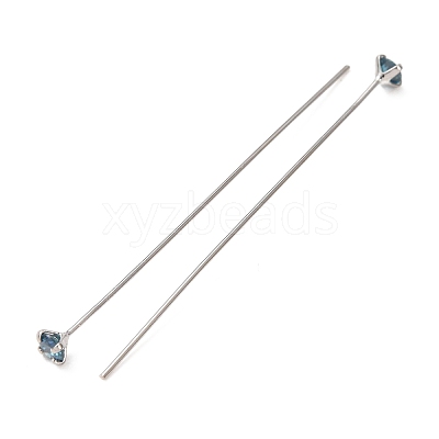 Brass Micro Pave Cubic Zirconia Stud Earring Findings CU-CBA4618-01P-06-1