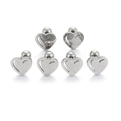 Tarnish Resistant 201 Stainless Steel Barbell Cartilage Earrings EJEW-R147-38-1