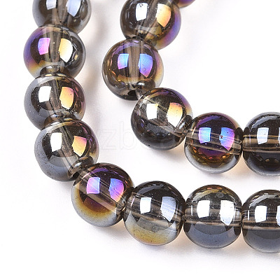 Electroplate Transparent Glass Beads Strands GLAA-T032-T6mm-AB02-1