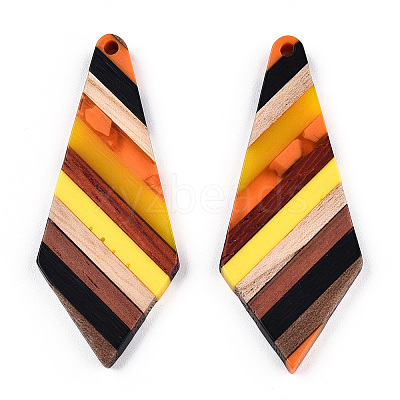 Transparent Resin & Walnut Wood Big Pendants LS-X-RESI-TAC0017-48-B01-1