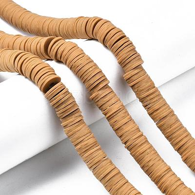 Flat Round Handmade Polymer Clay Beads CLAY-R067-12mm-37-1