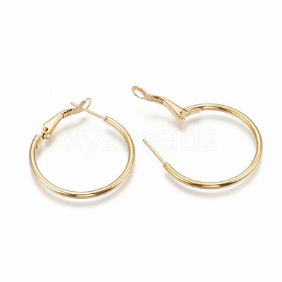 PVD Vacuum Plating 304 Stainless Steel Hoop Earrings X-STAS-S078-08-30mm-1