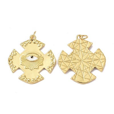 Brass Enamel Pendants KK-C223-20G-1