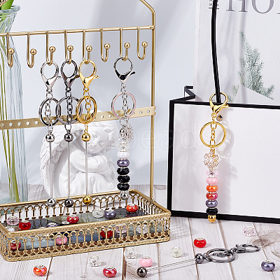 DIY Resin Beaded Bar Beadable Keychain Making Kit DIY-SC0025-47-1
