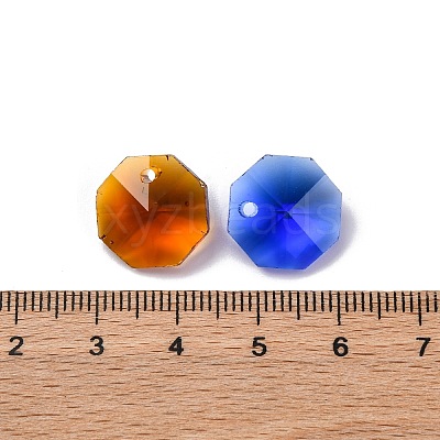 100Pcs 10 Colors Glass Pendants AJEW-H154-08D-1