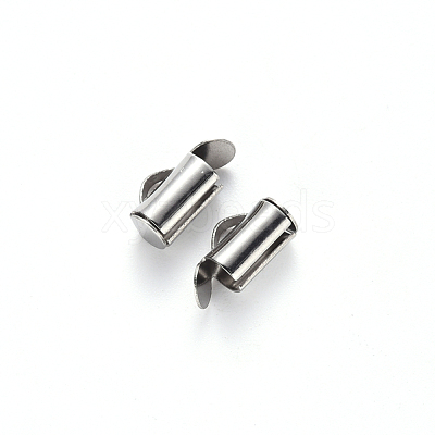 Tarnish Resistant 304 Stainless Steel Slide On End Clasp Tubes STAS-S115-01A-P-1