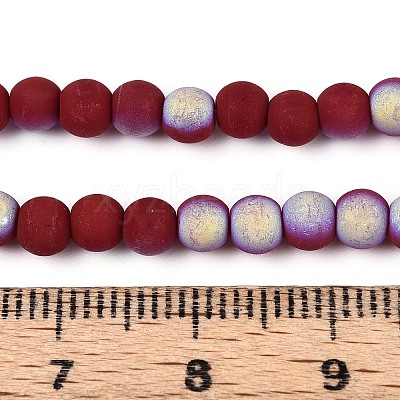 Frosted Opaque Glass Beads Strands GLAA-T032-P4mm-MBB05-1