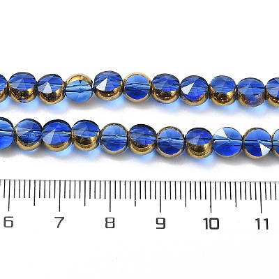 Half Plated Electroplate Transparent Glass Beads Strands EGLA-E060-02A-HP08-1