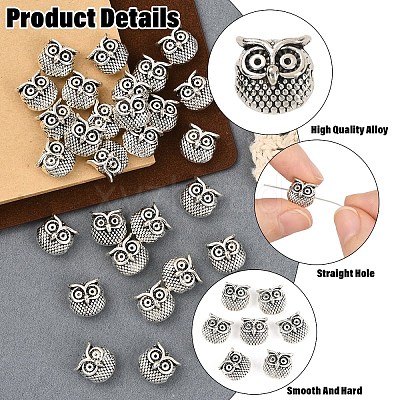 30Pcs Tibetan Style Alloy Beads TIBEP-YW0002-10-1