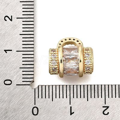 Handbag Brass Micro Pave Cubic Zirconia Beads KK-L230-13G-1