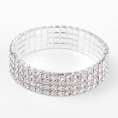4 Row stretch Rhinestone Bracelet X-B115-4-1