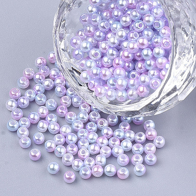 Rainbow ABS Plastic Imitation Pearl Beads LS-OACR-Q174-5mm-01-1