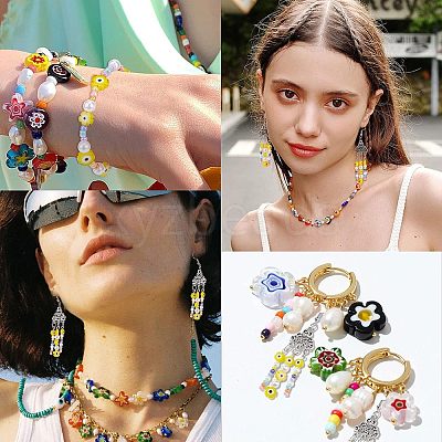 2 Strands 2 Style Handmade Lampwork Beads Strands LAMP-NB0001-65-1