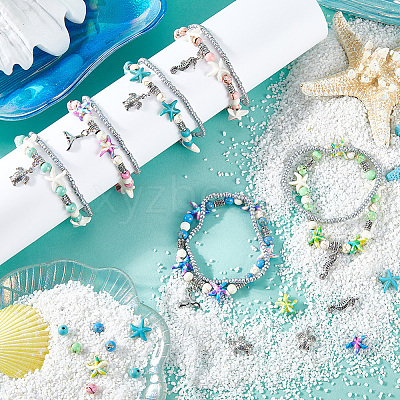 DIY Ocean Theme Double Layer Bracelets Making Kits DIY-SC0029-52-1