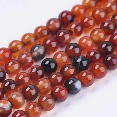Natural Agate Bead Strands G-R173-4mm-05-1