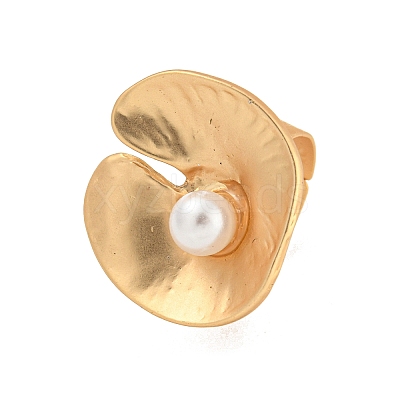 Matte Gold Alloy Adjustable Rings for Women LS-RJEW-K260-07H-1