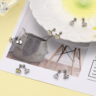 Tarnish Resistant 201 Stainless Steel Cartilage Earrings for Valentine's Day EJEW-R147-37-1