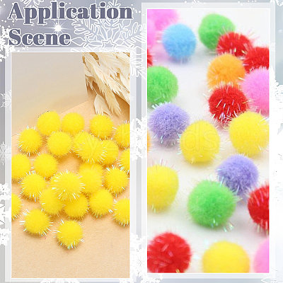 120Pcs Sequin Polypropylene Fiber Silk Pompom Ball FIND-SC0019-70A-1
