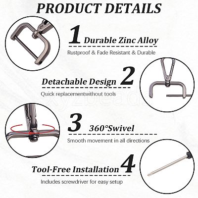 6Pcs Zinc Alloy Swivel Clasps FIND-SP0005-67A-1
