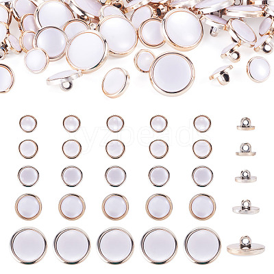 50Pcs 5 Styles Plastic Shank Buttons BUTT-TA0001-63-1