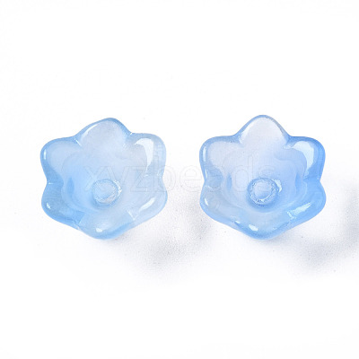 Transparent Two Tone Spray Painted Glass Beads GLAA-Q089-002B-001-1