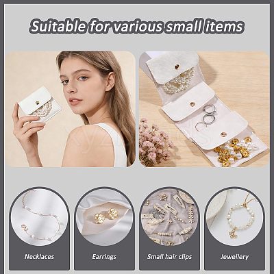 6Pcs PU Leather with PVC Pouches with Snap Button ABAG-WH0072-036B-1