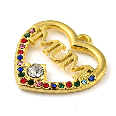 Ion Plating(IP) Real 18K Gold Plated 304 Stainless Steel Rhinestone Pendants STAS-P341-08G-02-1