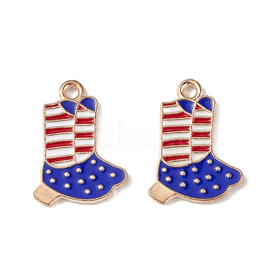American Flag Style Alloy Enamel Pendants ENAM-K067-40-1
