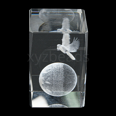 3D Laser Engraving Animal Glass Figurine DJEW-R013-01A-1